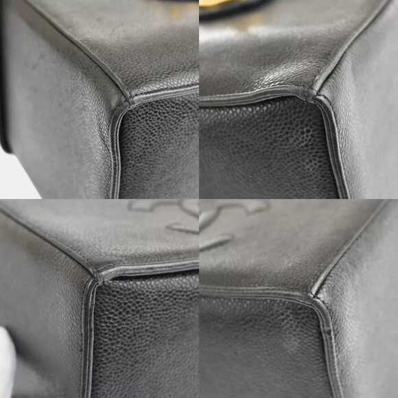 CHANEL CC Logo 2Way Vanity Shoulder Hand Bag Caviar Skin Leather BK GHW - Picture 5 of 14